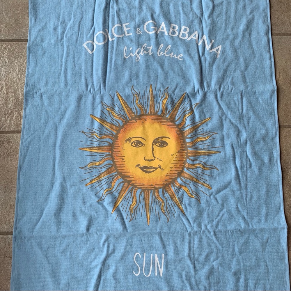 Dolce & Gabbana light blue SUN beach towel